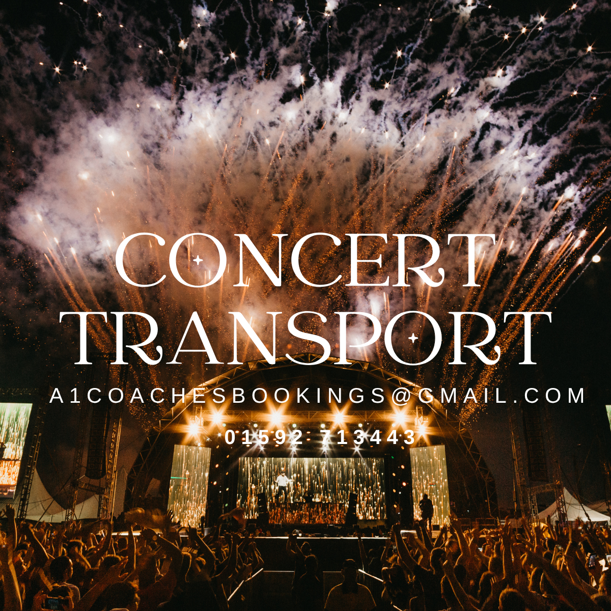 Concert transport by A1 Coaches in Fife Scotland