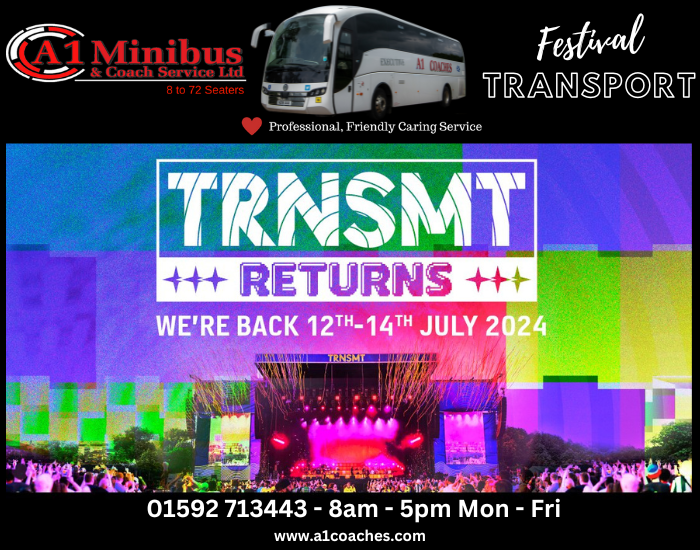 Transport to TRNSMT in Glasgow with A1 Coaches from Fife