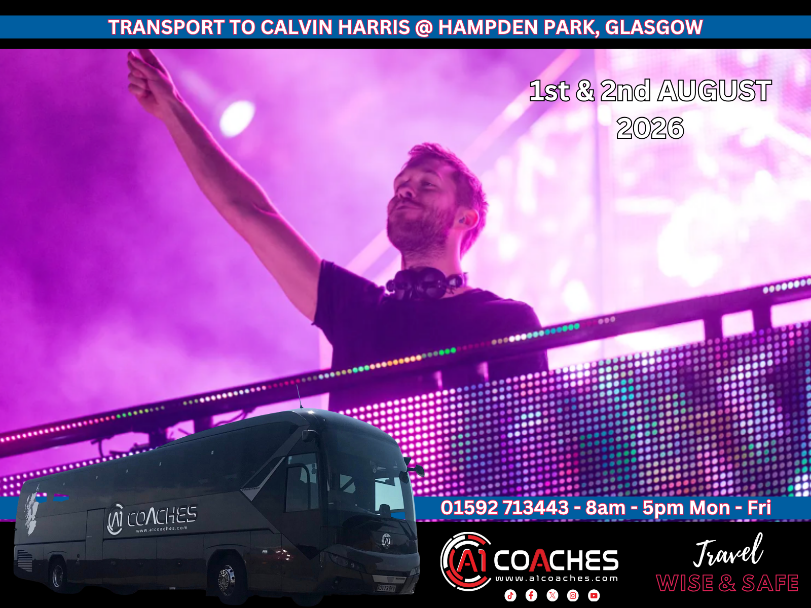 Transport to Calvin Harris, Hampden Park, Glasgow