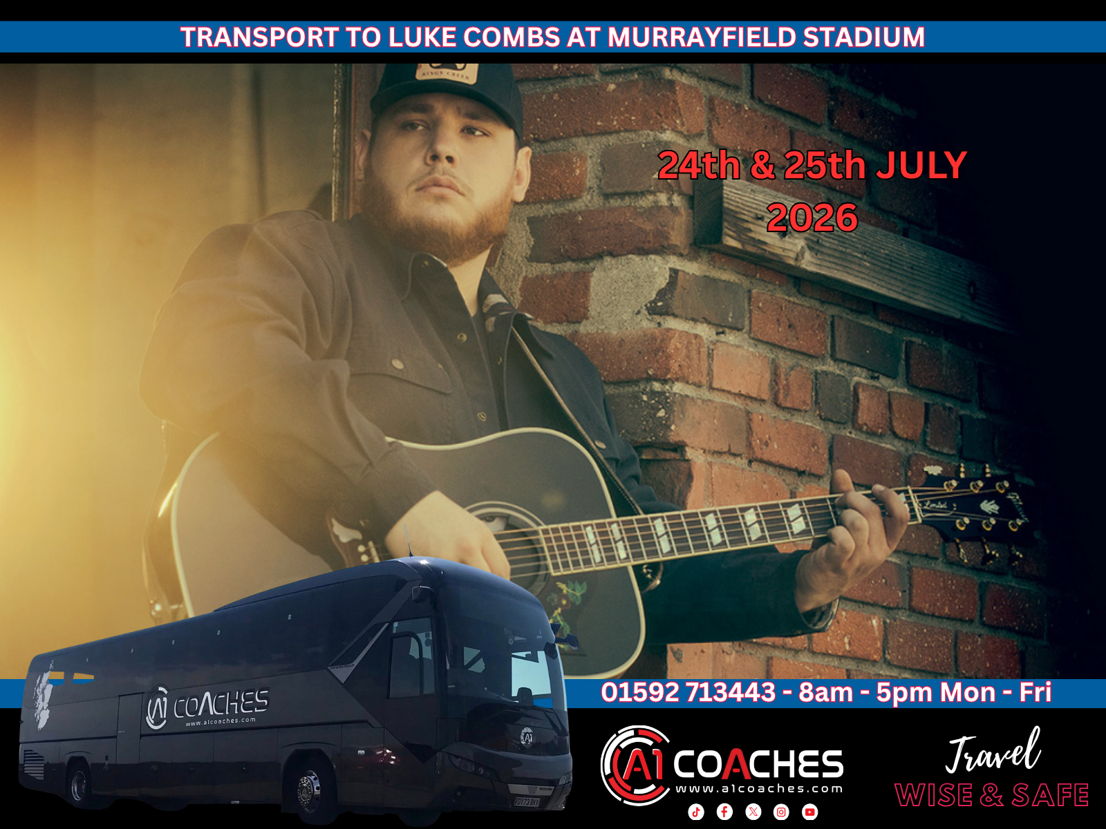 Transport to Murrayfield Stadium - Luke Combs