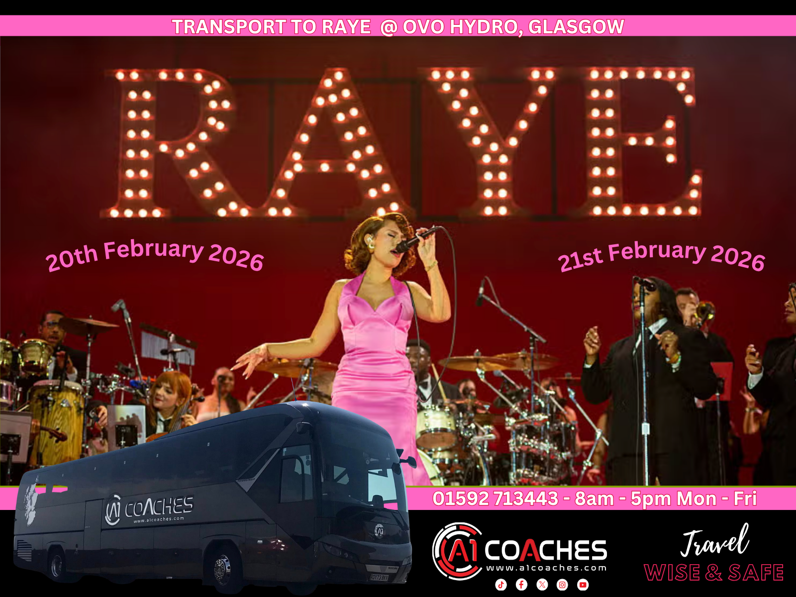 Transport to Raye Ovo Hydro, Glasgow