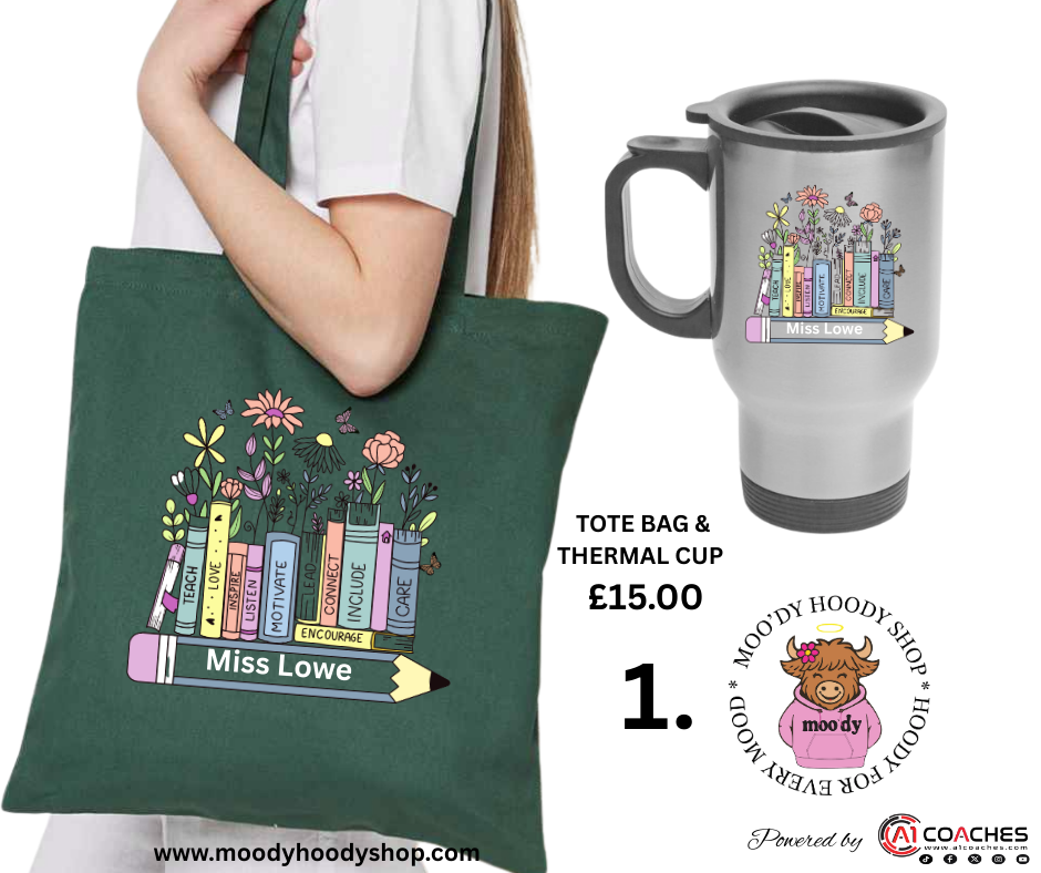 Tote Bag and Thermal Cup