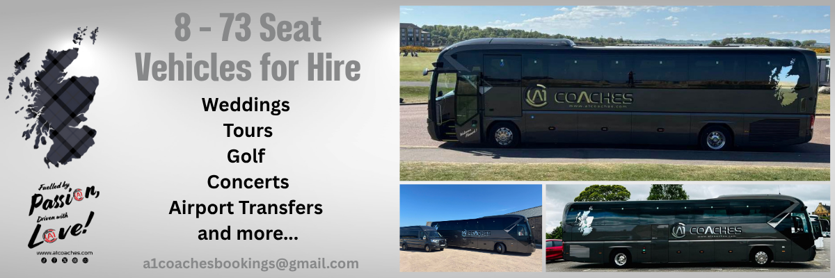 Coach hire Scotland Weddings Tours and Airport Transfers
