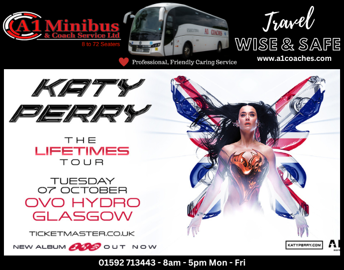 Transport to Katy Perry Concert Ovo Hydro Glasgow from Fife