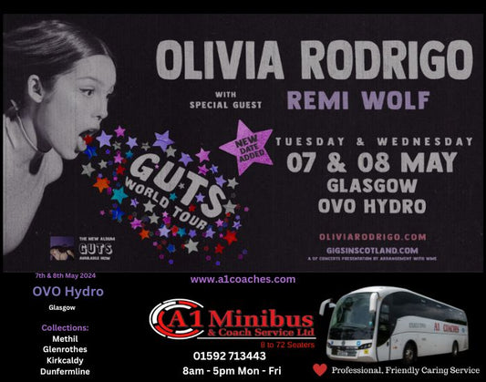 Transport to Olivia Rodrigo OVO Hydro, Glasgow