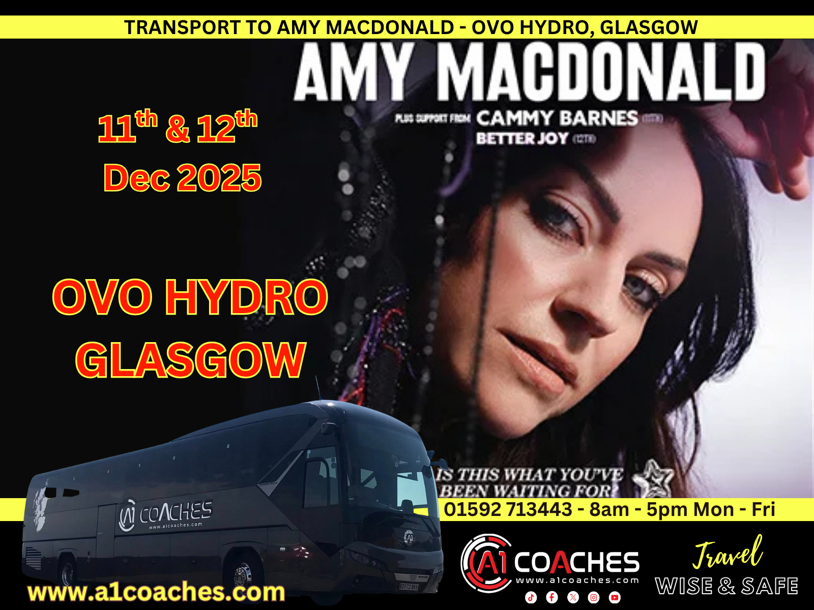 Transport to Amy Macdonald Concert with A1 Coaches