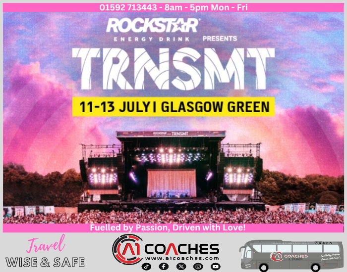 Transport to TRNSMT Glasgow with A1 Coaches.