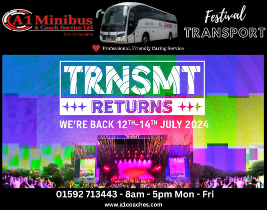 Transport to TRNSMT in Glasgow with A1 Coaches from Fife