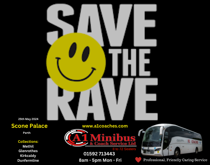 Transport to Save the Rave Scone Palace Perth from fife