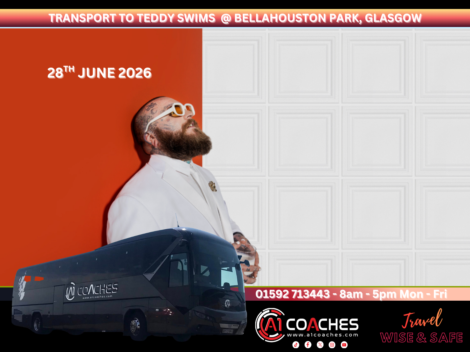 Transport to Teddy Swims at Bellahouston Park